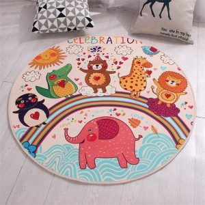 Alfombra redonda <br> Animales Alfombra redonda <br> Animales