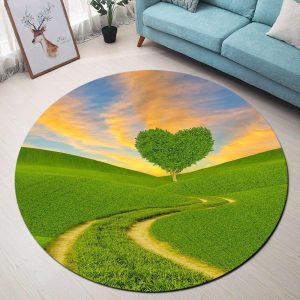 Alfombra Redonda <br> Árbol Del Corazón Alfombra Redonda <br> Árbol Del Corazón