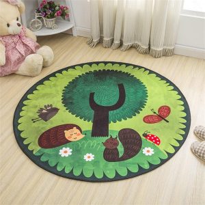 Alfombra Redonda <br> Árbol y Castor
