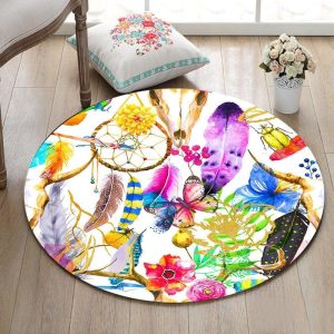 Alfombra Redonda <br> Atrapador De Sueños Multicolor Alfombra Redonda <br> Atrapador De Sueños Multicolor