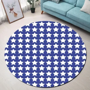 Alfombra Redonda <br> Azul Con Estrella