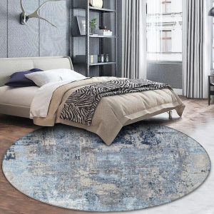 Alfombra Redonda <br> Azul Escandinavo