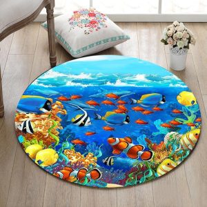 Alfombra Redonda <br> Azul Oscuro Alfombra Redonda <br> Azul Oscuro