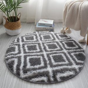 Alfombra Redonda <br> Baldosas Grises Alfombra Redonda <br> Baldosas Grises
