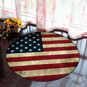 Alfombra Redonda <br> Bandera Americana Alfombra Redonda <br> Bandera Americana