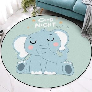Alfombra Redonda <br> Bebé Elefante Alfombra Redonda <br> Bebé Elefante