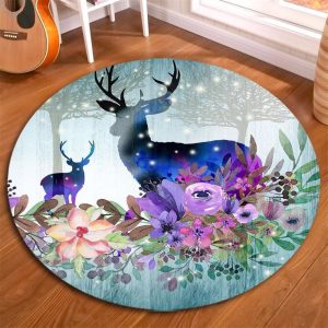 Alfombra Redonda <br> Bosque de Flores Alfombra Redonda <br> Bosque de Flores