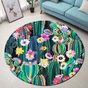Alfombra Redonda <br> Cactus de Colores Alfombra Redonda <br> Cactus de Colores