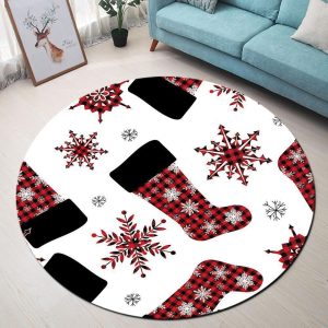 Alfombra Redonda <br> Calcetines de Navidad Alfombra Redonda <br> Calcetines de Navidad