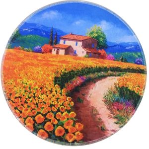 Alfombra Redonda <br> Campos de Girasoles Alfombra Redonda <br> Campos de Girasoles