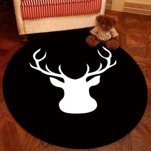 Alfombra Redonda <br> Ciervo Blanco Alfombra Redonda <br> Ciervo Blanco
