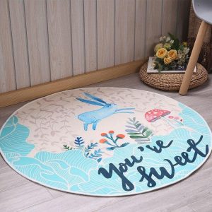 Alfombra Redonda <br> Conejo Azul Alfombra Redonda <br> Conejo Azul