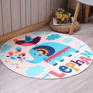 Alfombra Redonda <br> Elefante Azul