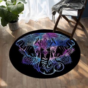 Alfombra Redonda <br> Elefante Multicolor