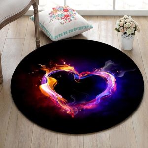Alfombra Redonda <br> En Forma De Corazón