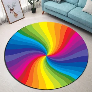 Alfombra Redonda <br> Espiral multicolor