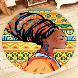 Alfombra Redonda <br> Estilo Africano