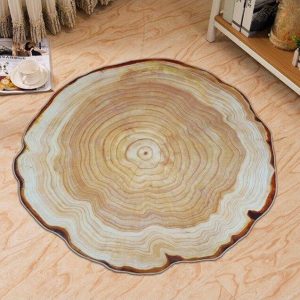 Alfombra Redonda <br> Estilo Madera