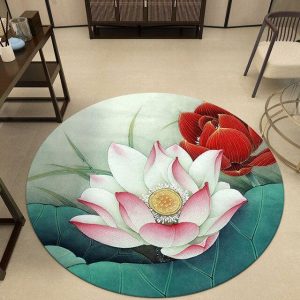Alfombra Redonda <br> Flor de Loto Alfombra Redonda <br> Flor de Loto