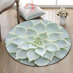 Alfombra Redonda <br> Flor de Loto Blanca Alfombra Redonda <br> Flor de Loto Blanca