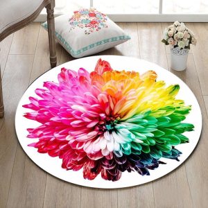 Alfombra Redonda <br> Flor Multicolor Alfombra Redonda <br> Flor Multicolor