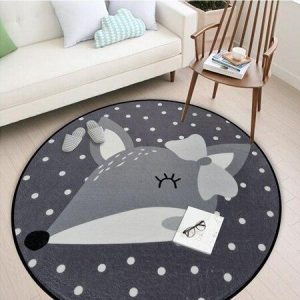 Alfombra Redonda <br> Gris Oscuro Alfombra Redonda <br> Gris Oscuro