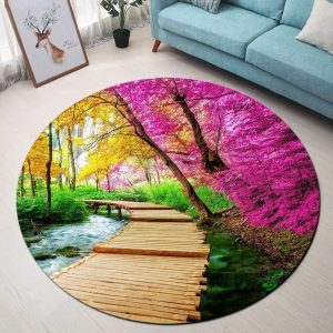 Alfombra Redonda <br> Jardín de Flores