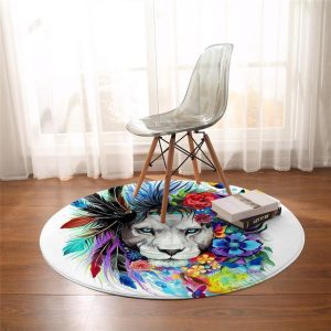 Alfombra Redonda <br> León Multicolor