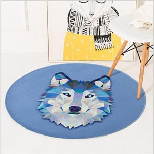 Alfombra Redonda <br> Lobo Geométrico Alfombra Redonda <br> Lobo Geométrico