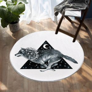 Alfombra Redonda <br> Lobo y Luna Alfombra Redonda <br> Lobo y Luna