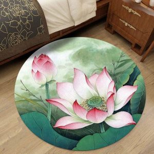 Alfombra Redonda <br> Loto Chino Alfombra Redonda <br> Loto Chino
