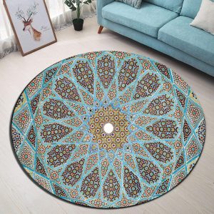 Alfombra Redonda <br> Mandala Azul Alfombra Redonda <br> Mandala Azul