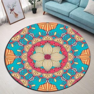 Alfombra Redonda <br> Mandala de Colores Alfombra Redonda <br> Mandala de Colores