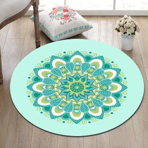 Alfombra Redonda <br> Mandala Del Cielo Azul Alfombra Redonda <br> Mandala Del Cielo Azul