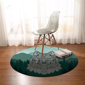 Alfombra Redonda <br> Mandala del Lobo Alfombra Redonda <br> Mandala del Lobo