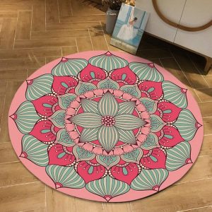 Alfombra Redonda <br> Mandala Rosa Alfombra Redonda <br> Mandala Rosa