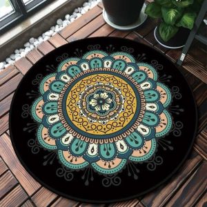 Alfombra Redonda <br> Mandala Única Alfombra Redonda <br> Mandala Única