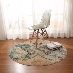 Alfombra Redonda <br> Mapa Del Mundo Alfombra Redonda <br> Mapa Del Mundo