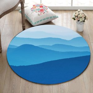 Alfombra Redonda <br> Montaña Azul Alfombra Redonda <br> Montaña Azul