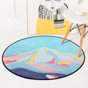 Alfombra Redonda <br> Montaña Turquesa Alfombra Redonda <br> Montaña Turquesa