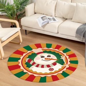 Alfombra Redonda <br> Muñeco de Nieve Alfombra Redonda <br> Muñeco de Nieve