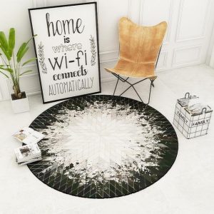 Alfombra Redonda <br> Negro Escandinavo Alfombra Redonda <br> Negro Escandinavo