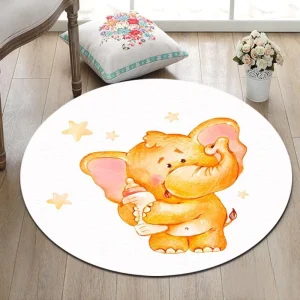 Alfombra Redonda <br> Niño Elefante Alfombra Redonda <br> Niño Elefante