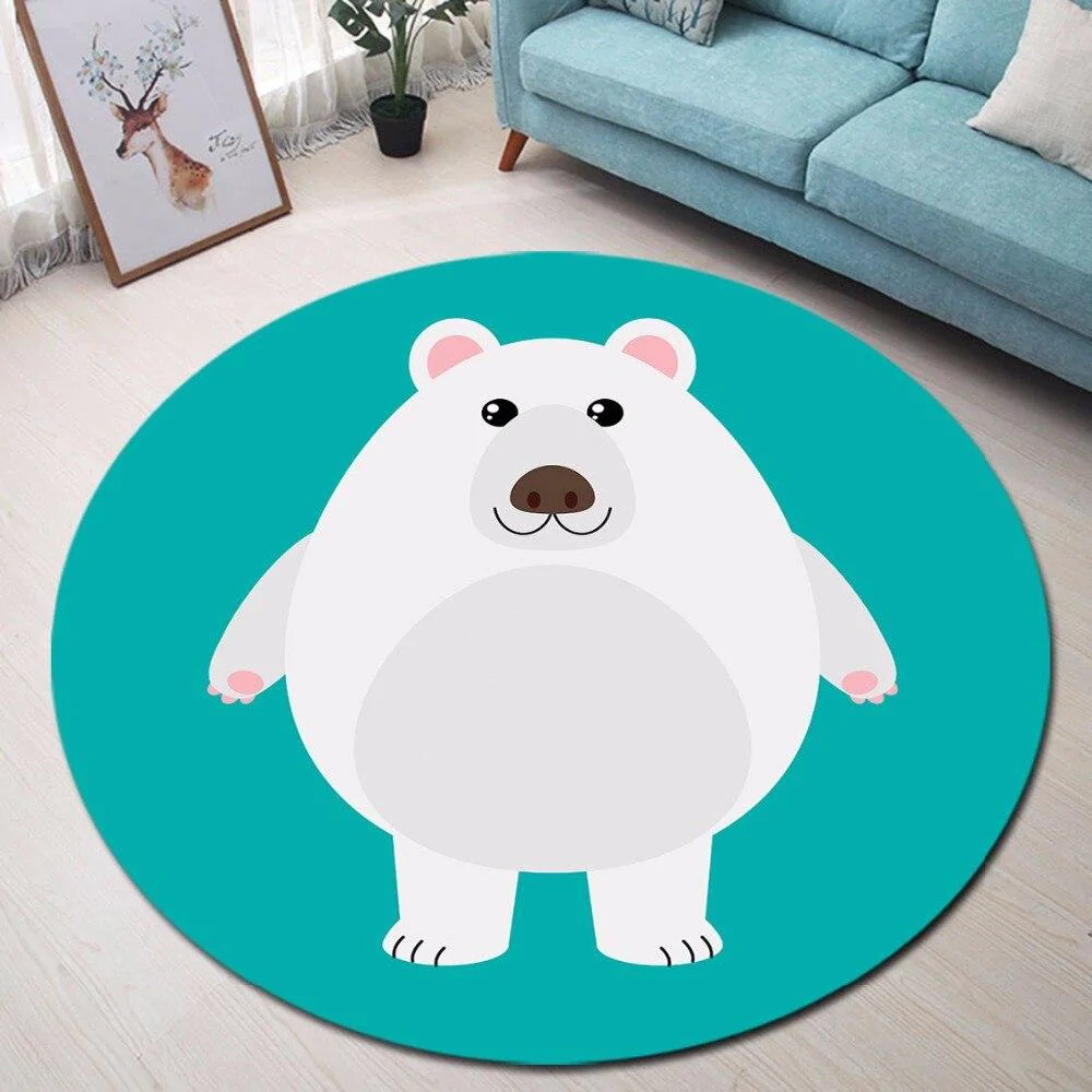 Alfombra Redonda <br> Oso Polar