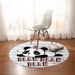 Alfombra Redonda <br> Panda Blah Blah Blah