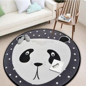 Alfombra Redonda <br> Panda Gris
