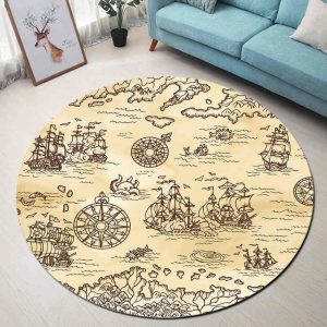 Alfombra Redonda <br> Patrón de Barco