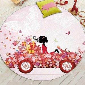 Alfombra Redonda <br> Patrón de Coche