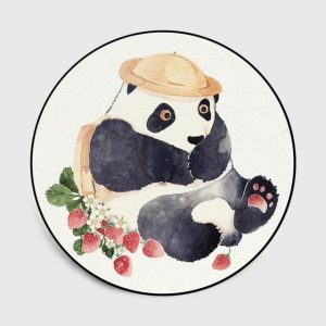Alfombra Redonda <br> Patrón panda