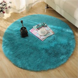 Alfombra Redonda <br> Pelo Azul Alfombra Redonda <br> Pelo Azul